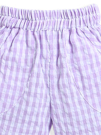 Lavender Check Pattern Baby Boy Bottom Wear Shorts