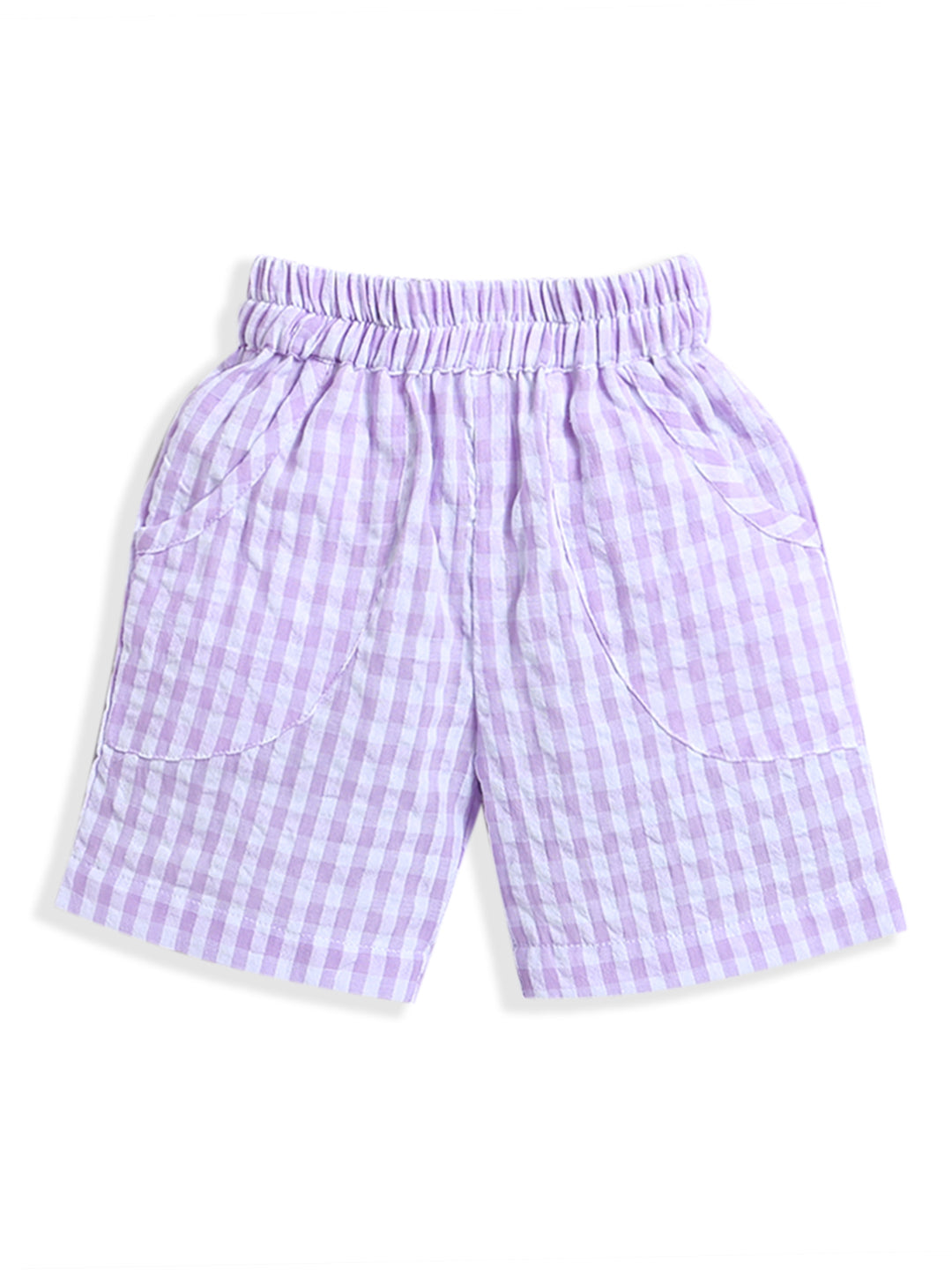 Lavender Check Pattern Baby Boy Bottom Wear Shorts