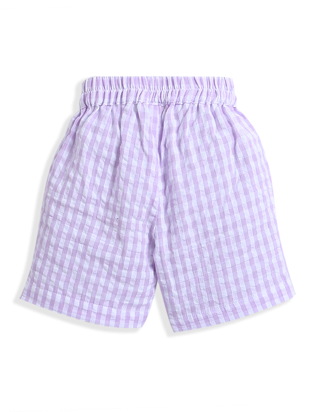 Lavender Check Pattern Baby Boy Bottom Wear Shorts