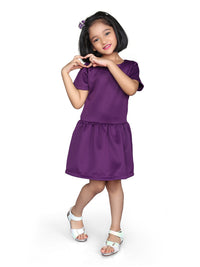 Purple Beautiful Shine Half Sleeve Dress