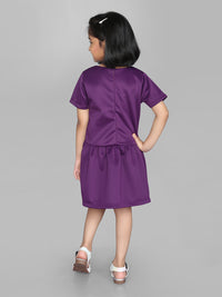 Purple Beautiful Shine Half Sleeve Dress