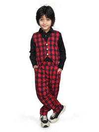 Red & Black Check  Suit Boys Co-ord sets