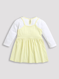 Yellow & White Full Sleeve Baby Girl Dress