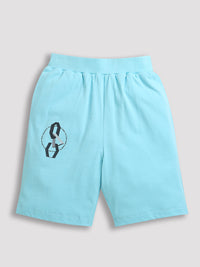 Pure Cotton Sky Blue Infinity Print T-shirt & Shorts Co-ord Set