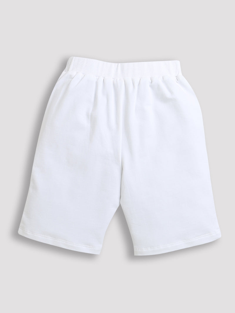 Pack of 2 Black-Wohoo & White-Future Print Cotton Shorts