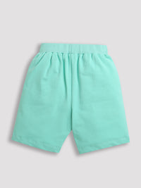 Pack of 2 Mint Green-Sun Surf IceCream & Sky Blue-Gamer Print Cotton Shorts