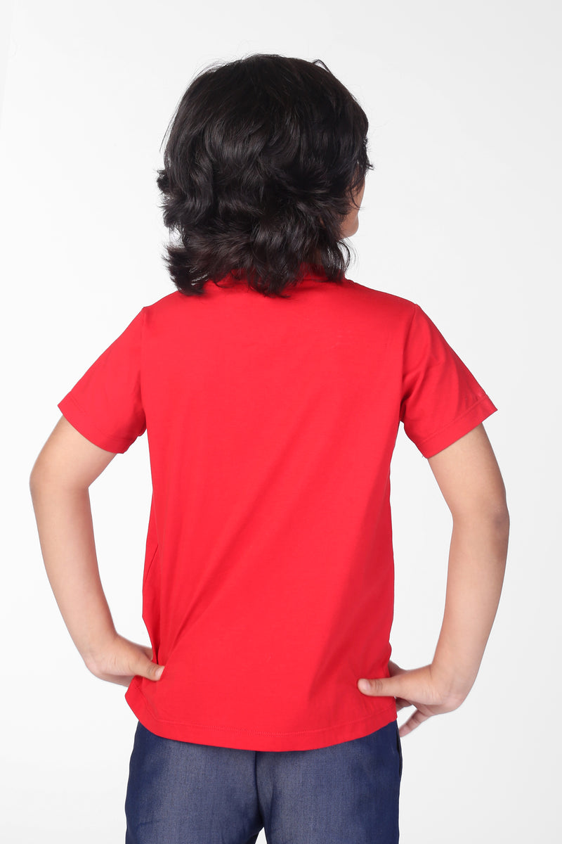 Red Game Over Print Half Sleeve Boys T-shirt