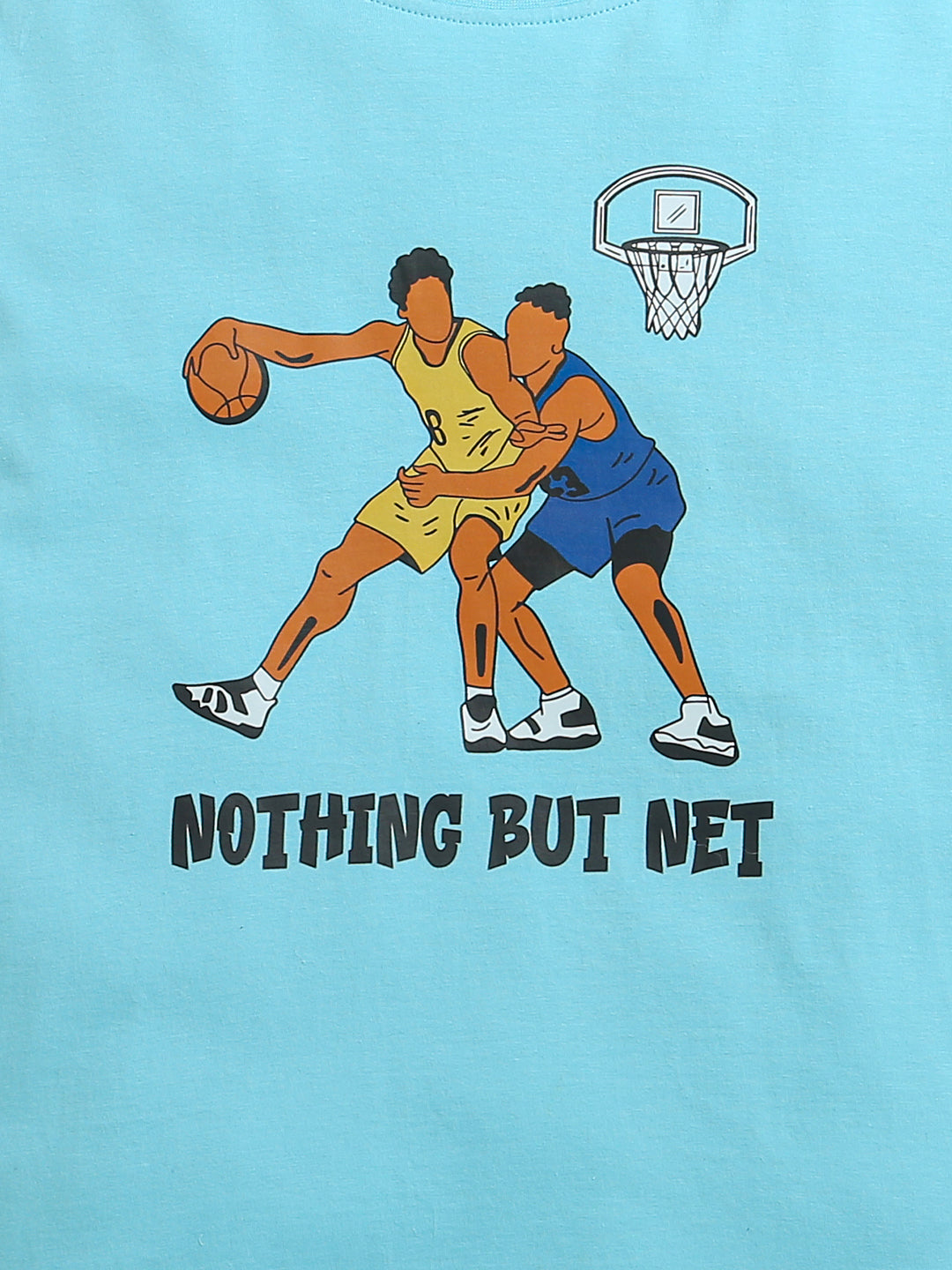 Pack of 2 Sky Blue-Player with Basket Ball & Mint Green-Strive To Be Better Print Cotton T-shirt