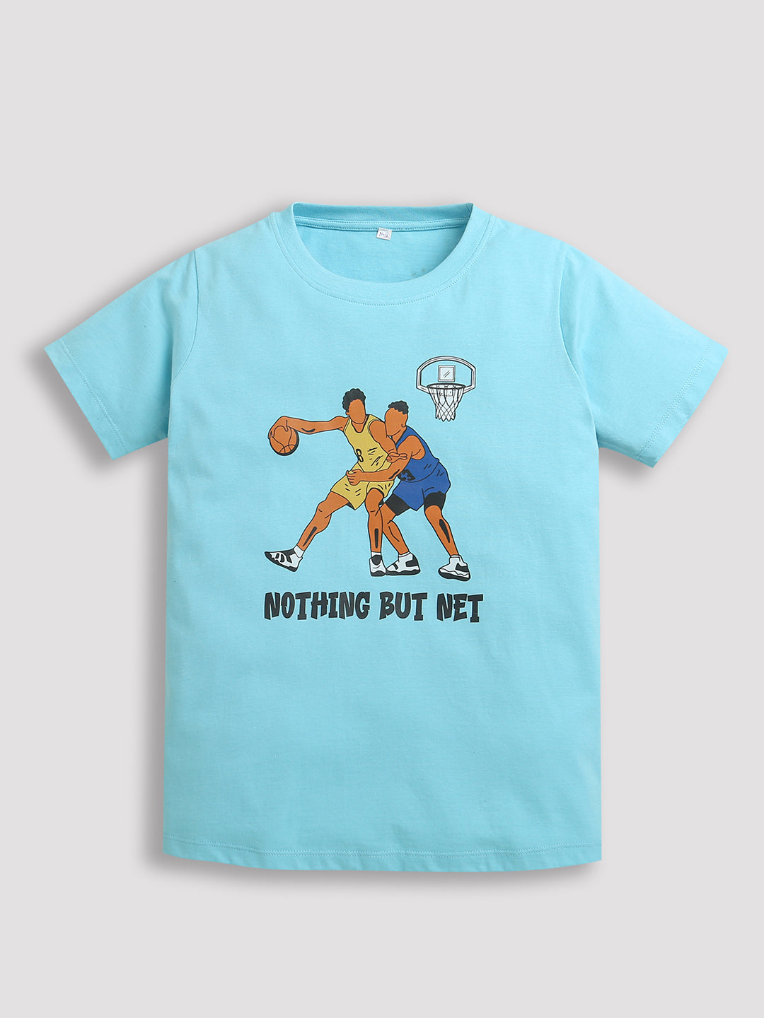 Pack of 2 Sky Blue-Player with Basket Ball & Mint Green-Strive To Be Better Print Cotton T-shirt