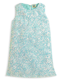 Sky Blue Sleeveless Sequined and Shine Girls Dress