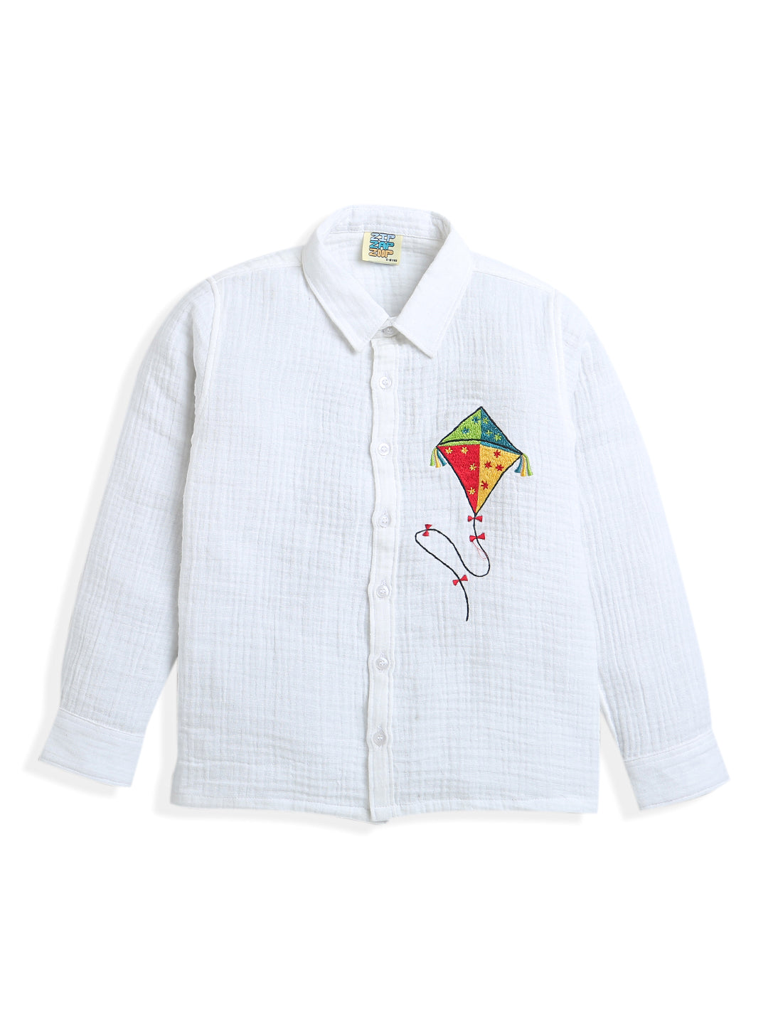 White Kite Embroidery Boys Shirts