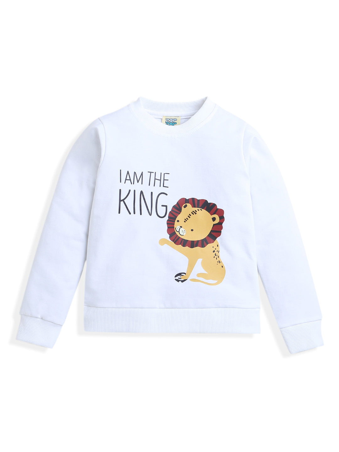 White King Lion Print Half Sleeve Boys T-shirts