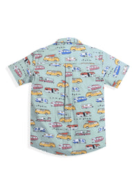 Green All Over Graphics Print Boys Shirt