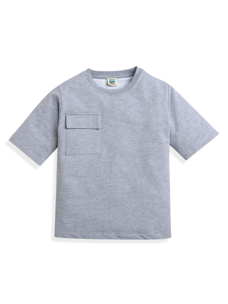 Grey Half Sleeve with Pockets Boys Co-ord Set