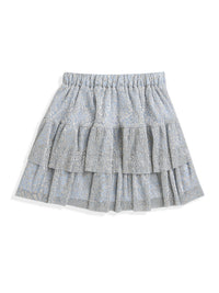 Steel Grey Frill Pattern Girl Skirt