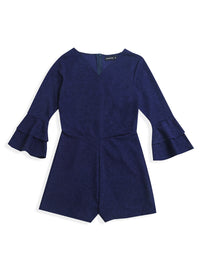 Navy Blue 3/4 Sleeve Girls Dress