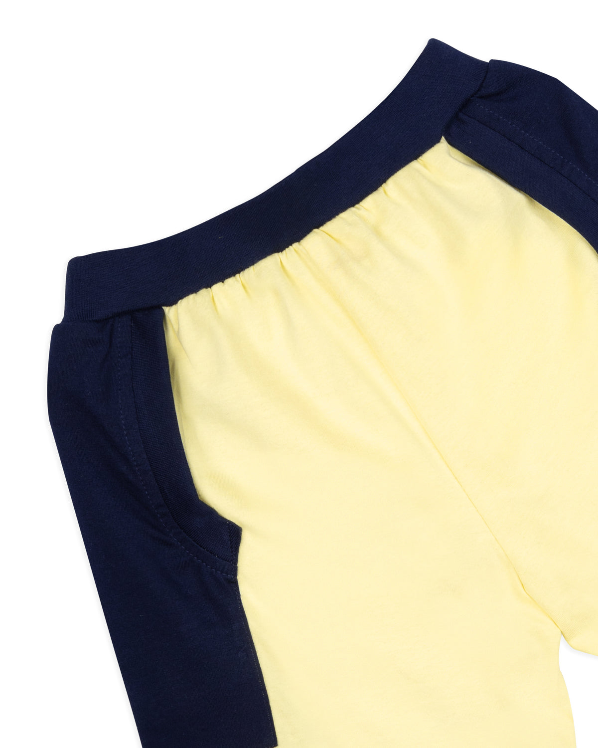 Yellow & Nay Blue Half Sleeve Boys Co-ord set