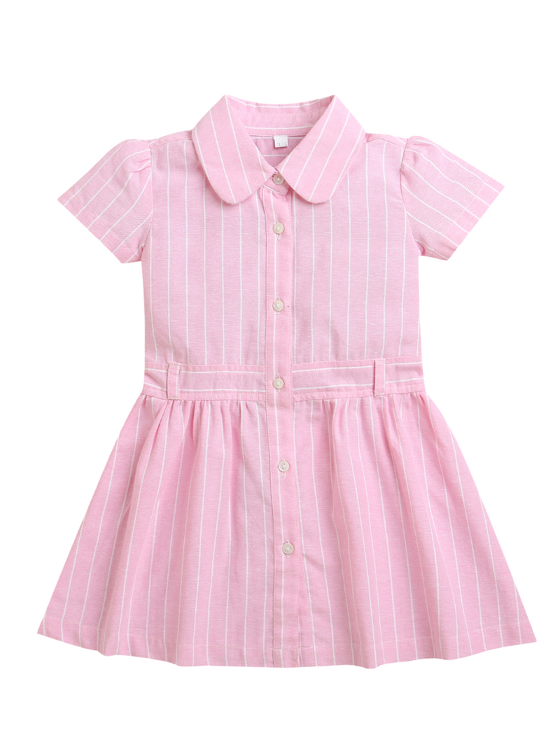 Pink Half Sleeve Cotton Baby girl dress