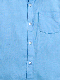 Sky Blue Half Sleeve Collar Neck Shirt with Pocket