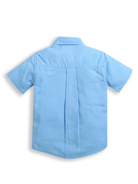 Blue Collar Neck Half Sleeve Shirt with Pocket & Shorts Set