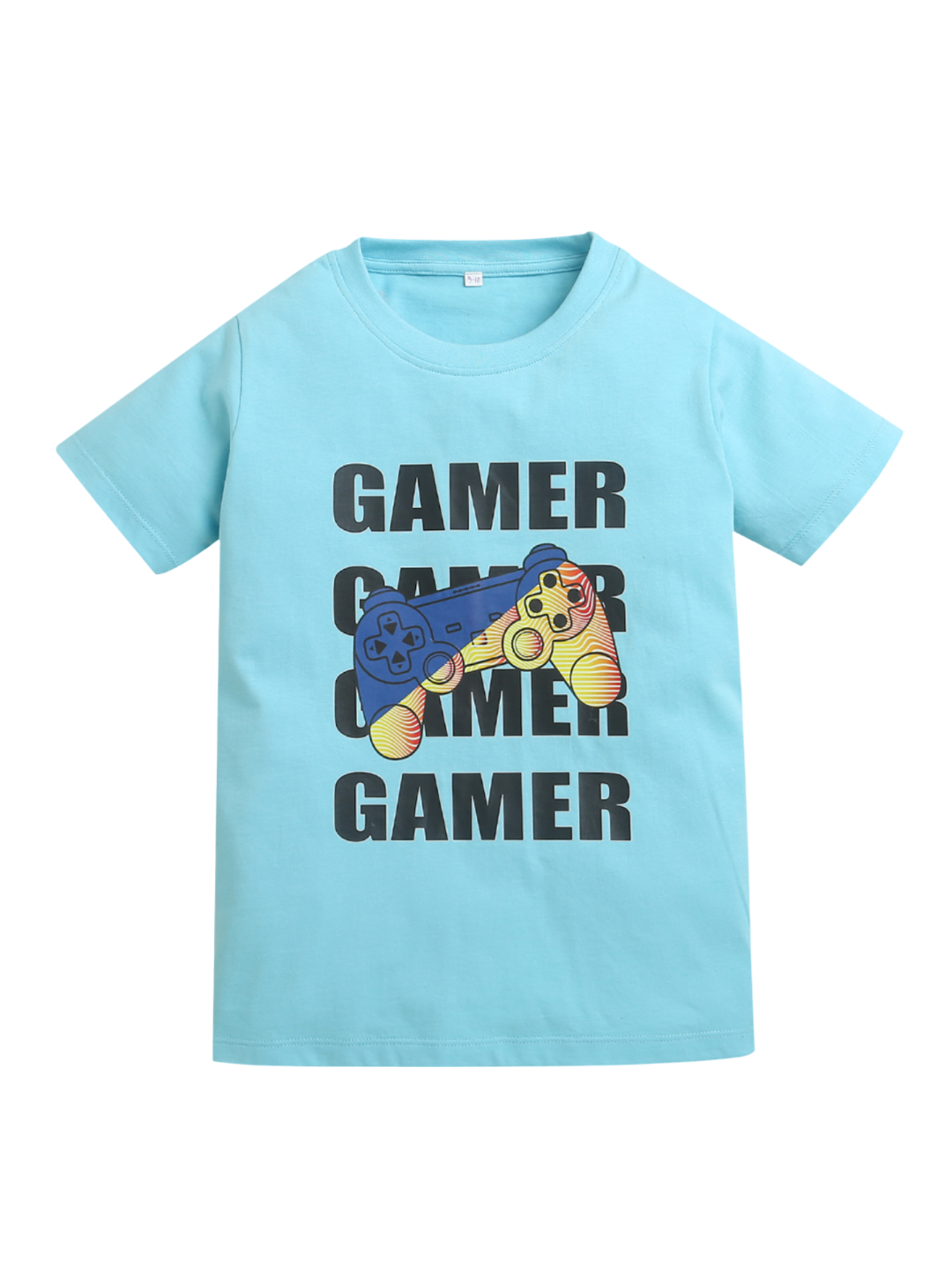 Sky Blue Gamer Print Pure cotton Boys T-shirt