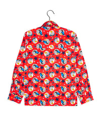 Red All Over Elephant Print Boys casual shirt