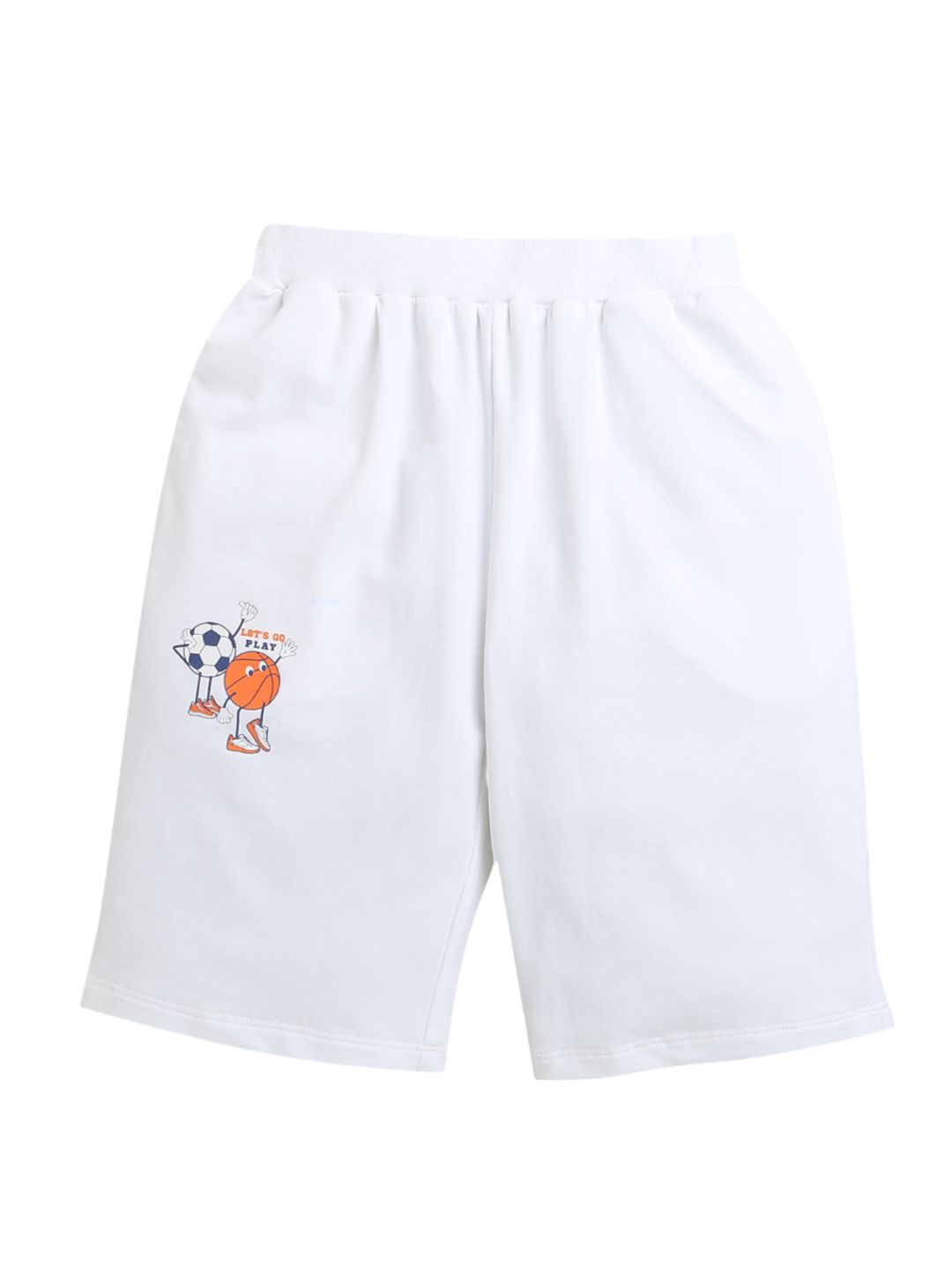 White Foot Ball & Basket Ball Print Boys Shorts