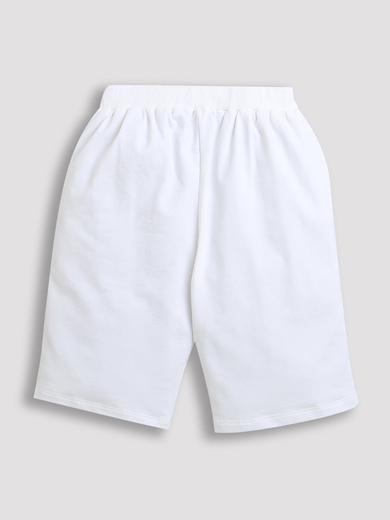 White Foot Ball & Basket Ball Print Boys Shorts