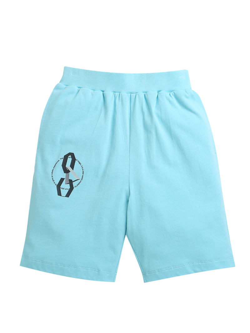 Sky Blue Infinite Print Pure Cotton Boys Shorts