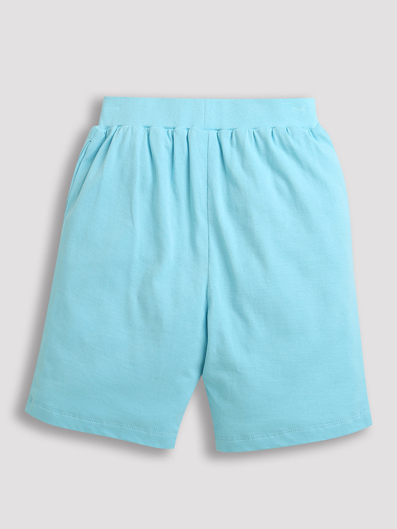 Sky Blue Infinite Print Pure Cotton Boys Shorts