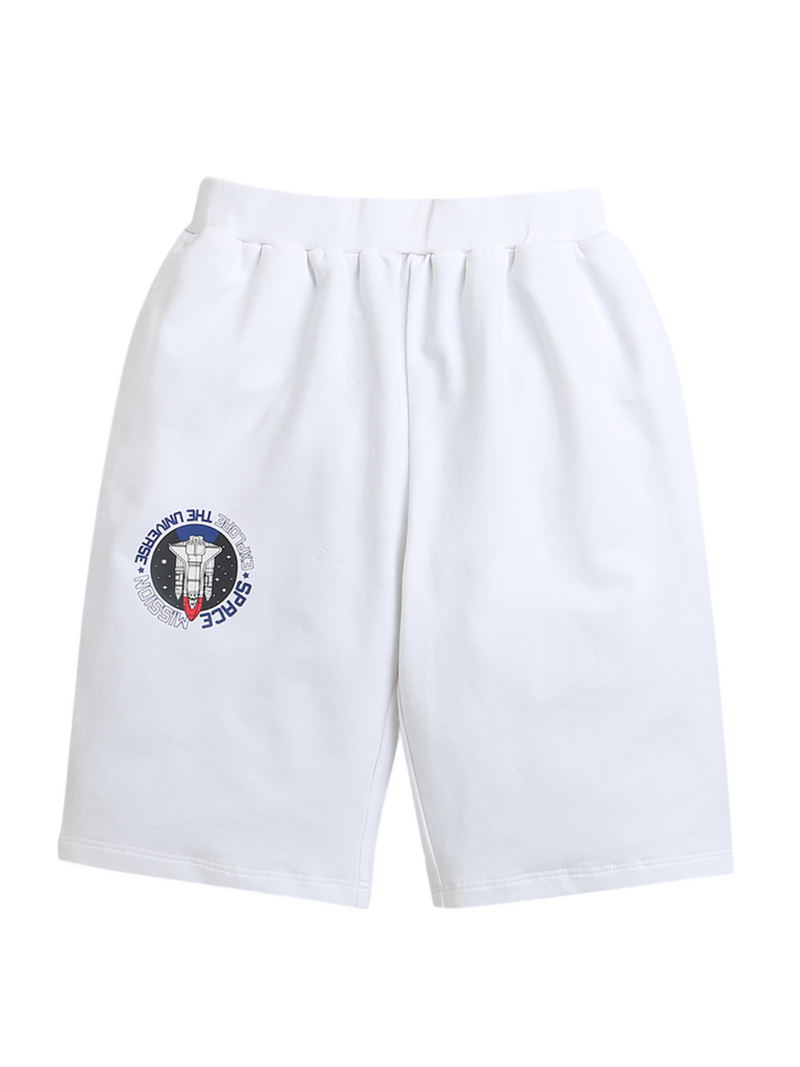 White Space Print Pure Cotton Boys Shorts