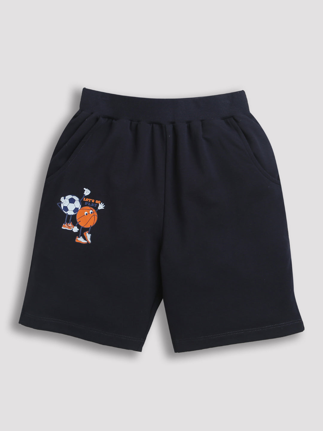 Black Foot Ball & Basket Ball Print Shorts