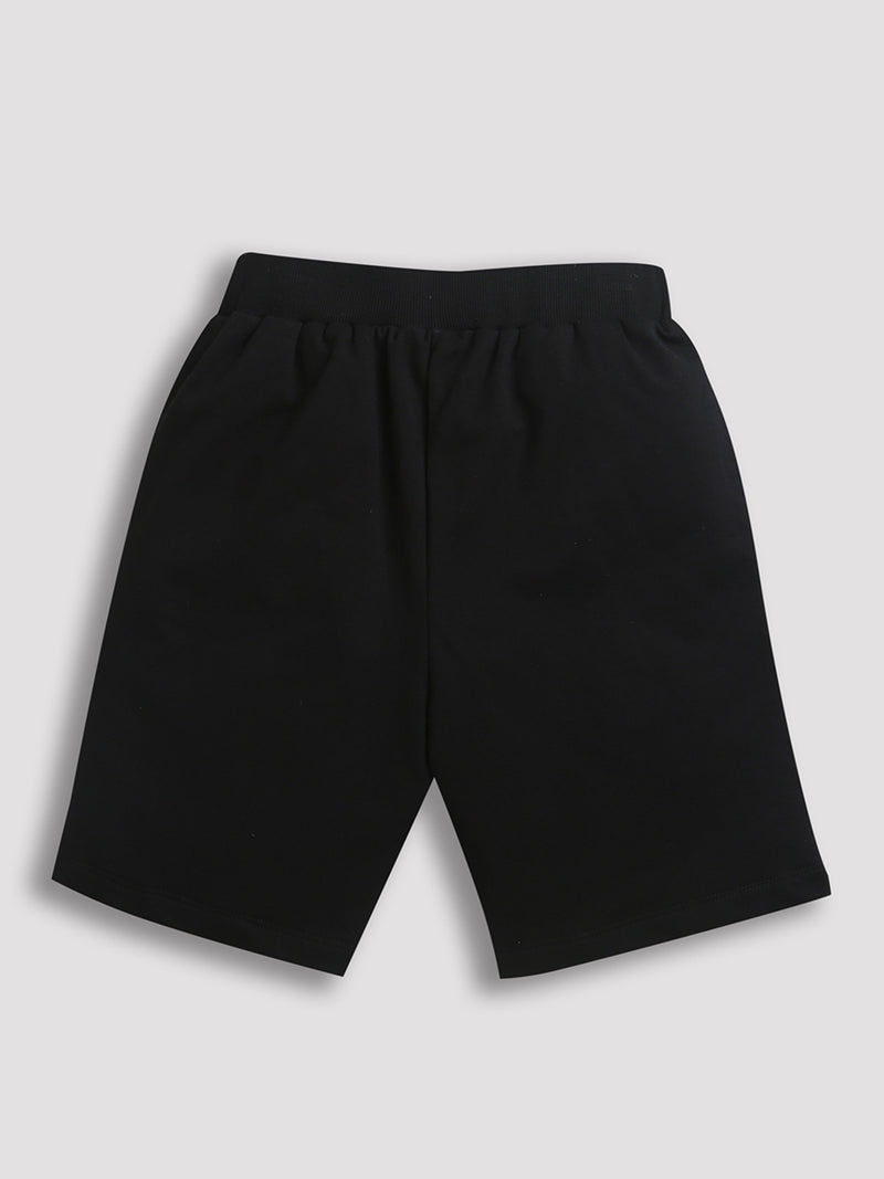 Pack of 2 Black-Game Over & White-Football BasketBall Print Cotton Shorts