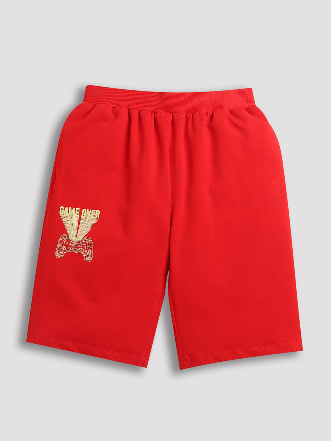 Red Game Over Print Boys Shorts