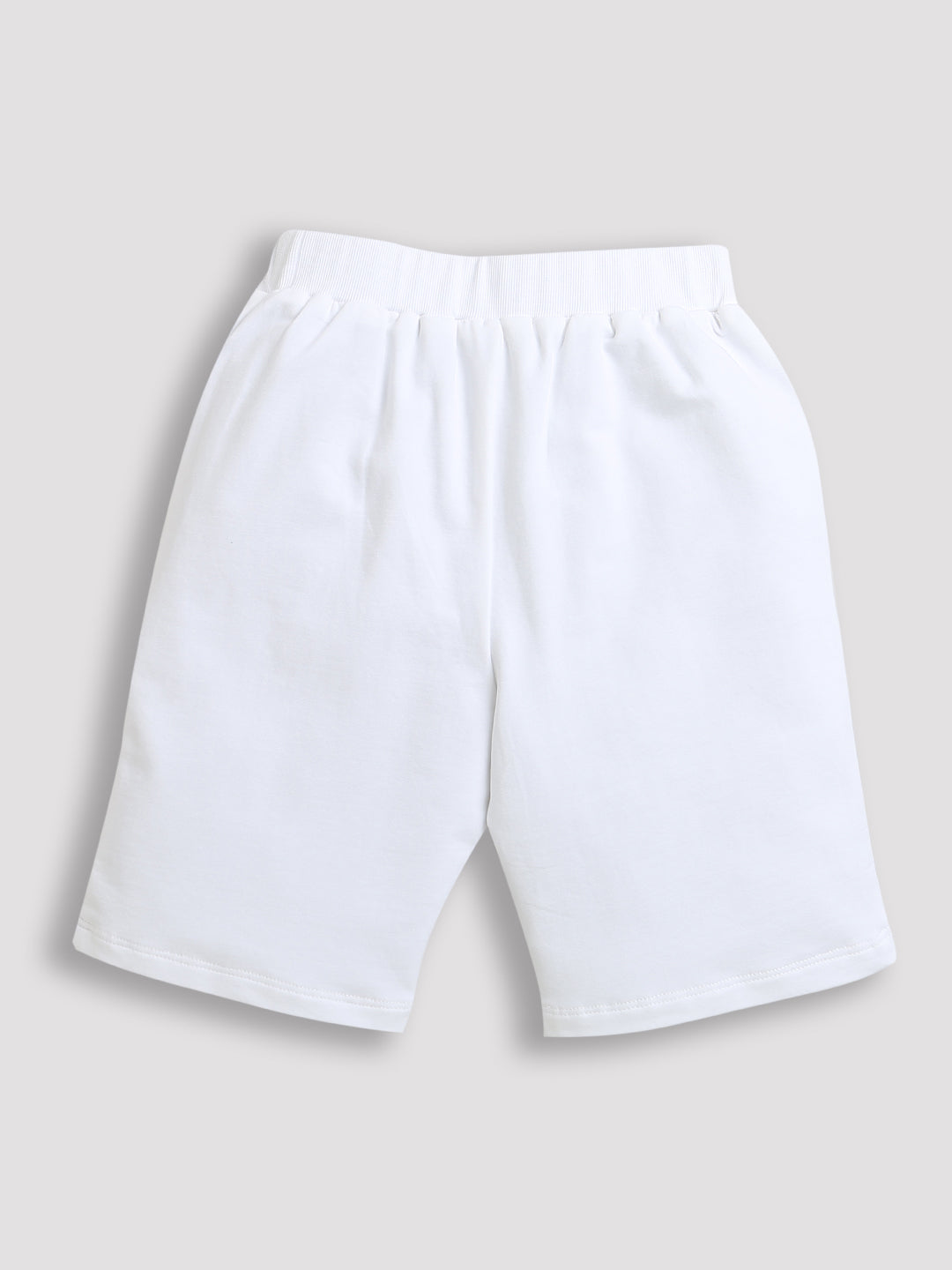 White Future Print Pure Cotton Boys Shorts