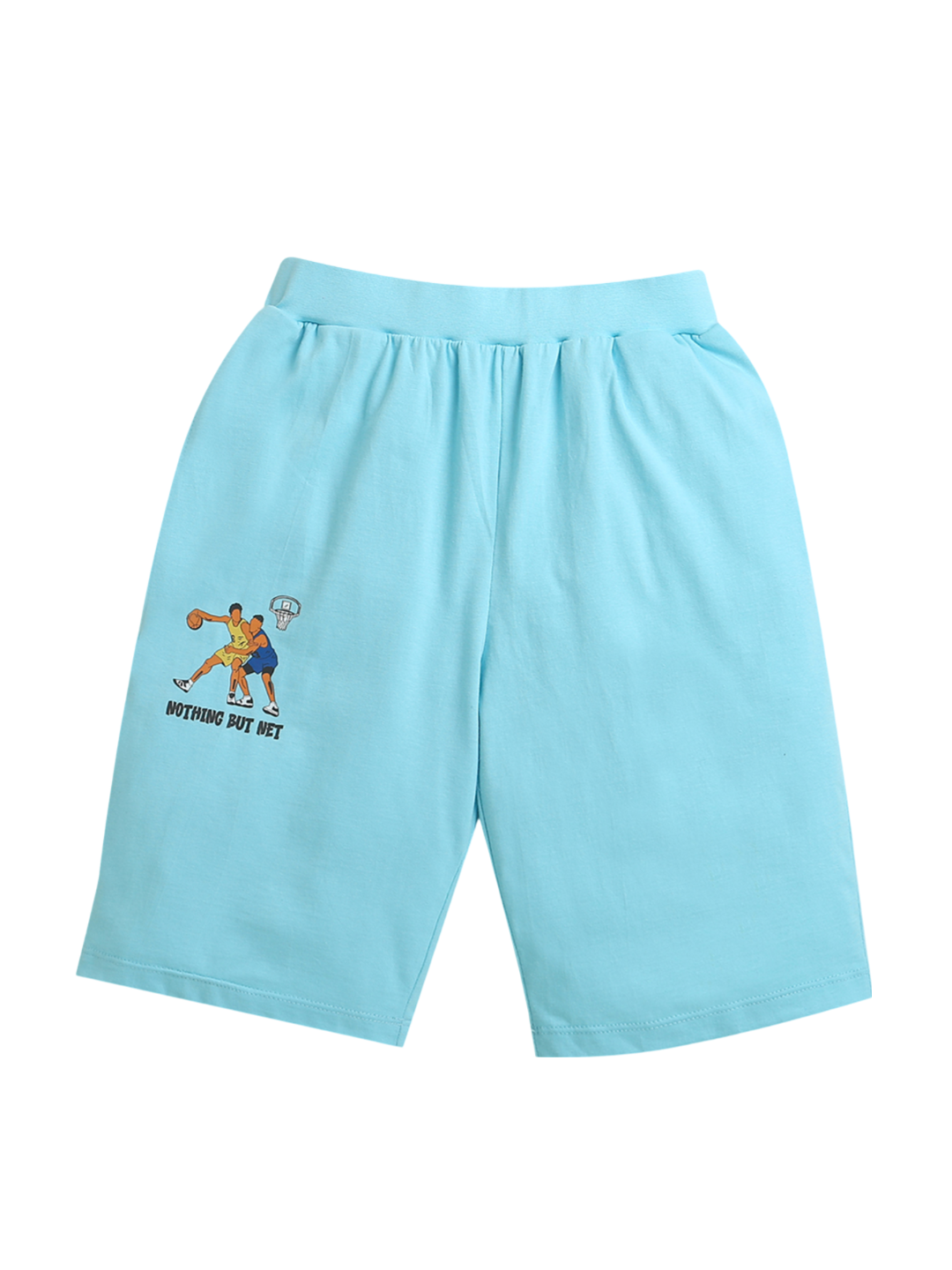 Sky Blue Basket Ball Player Print Boys Shorts