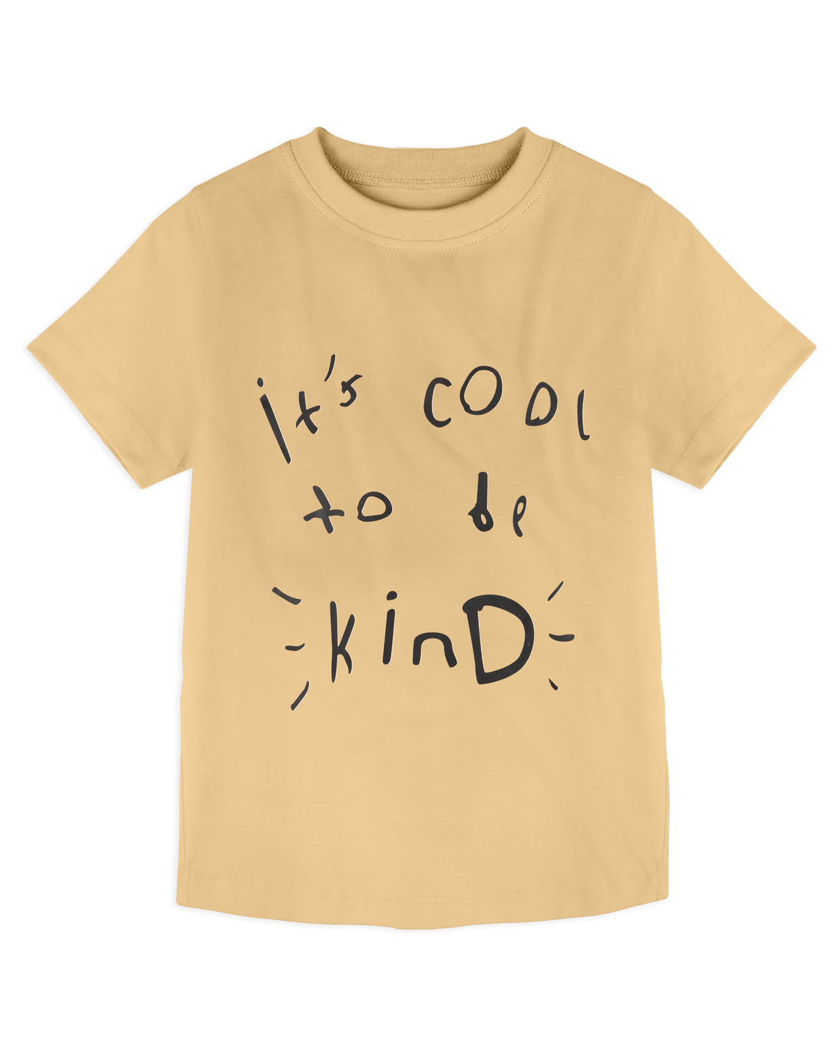 Beige It's Cool to be Kind Print Half Sleeve T-shirt