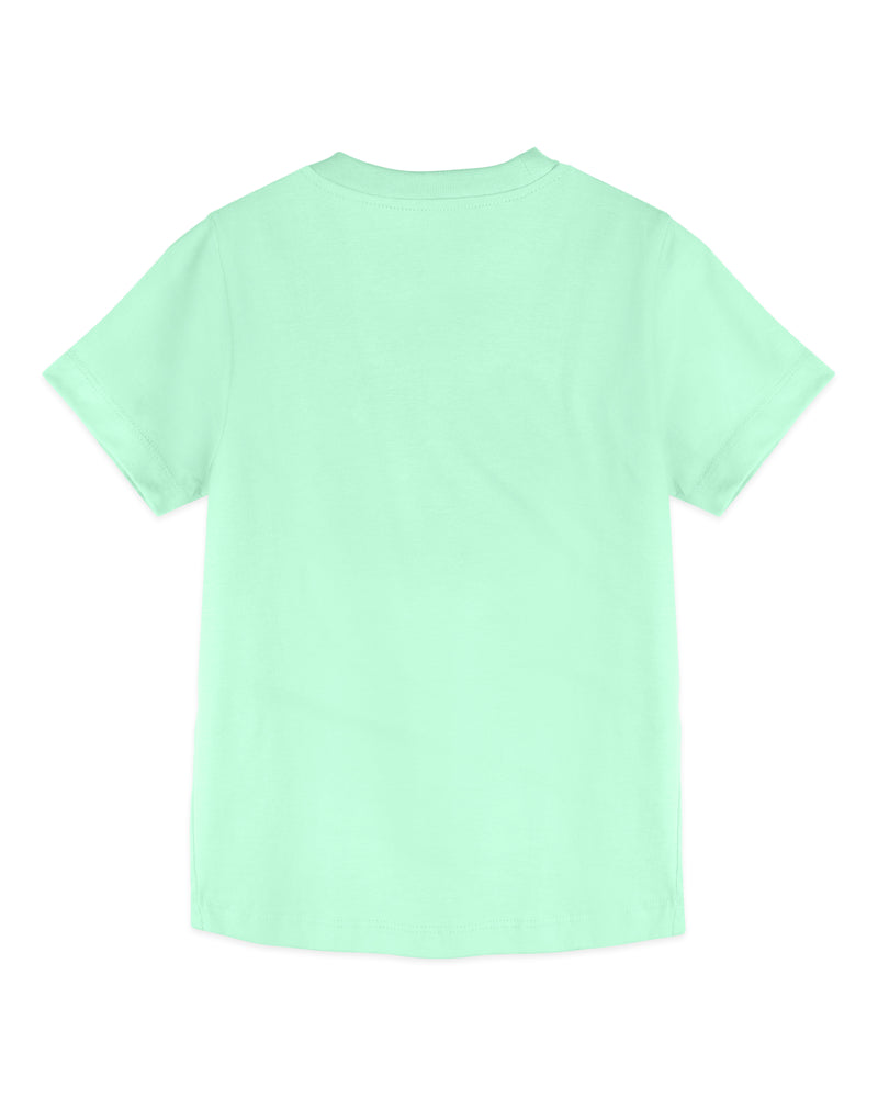 Light Green Three Car Print Half Sleeve Boys T-Shirt