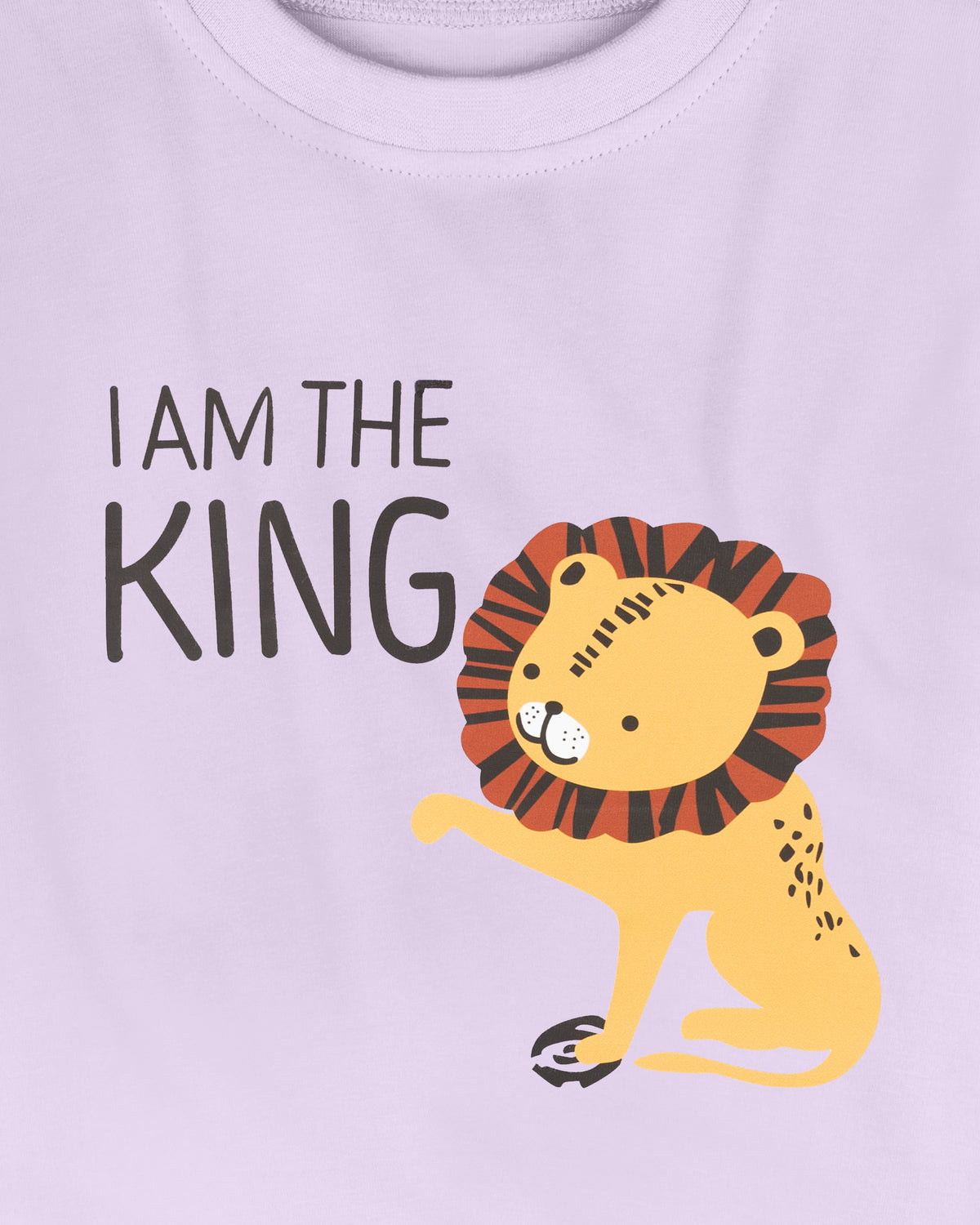 Lilac I am The King Print Half Sleeve Boys T-Shirt