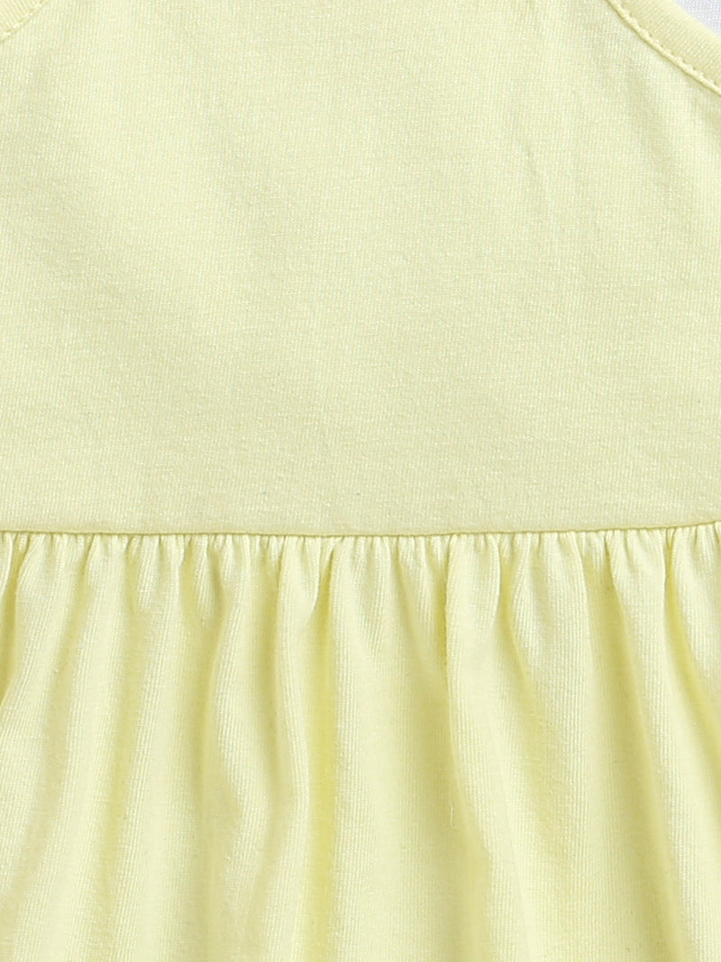 Yellow & White Full Sleeve Baby Girl Dress