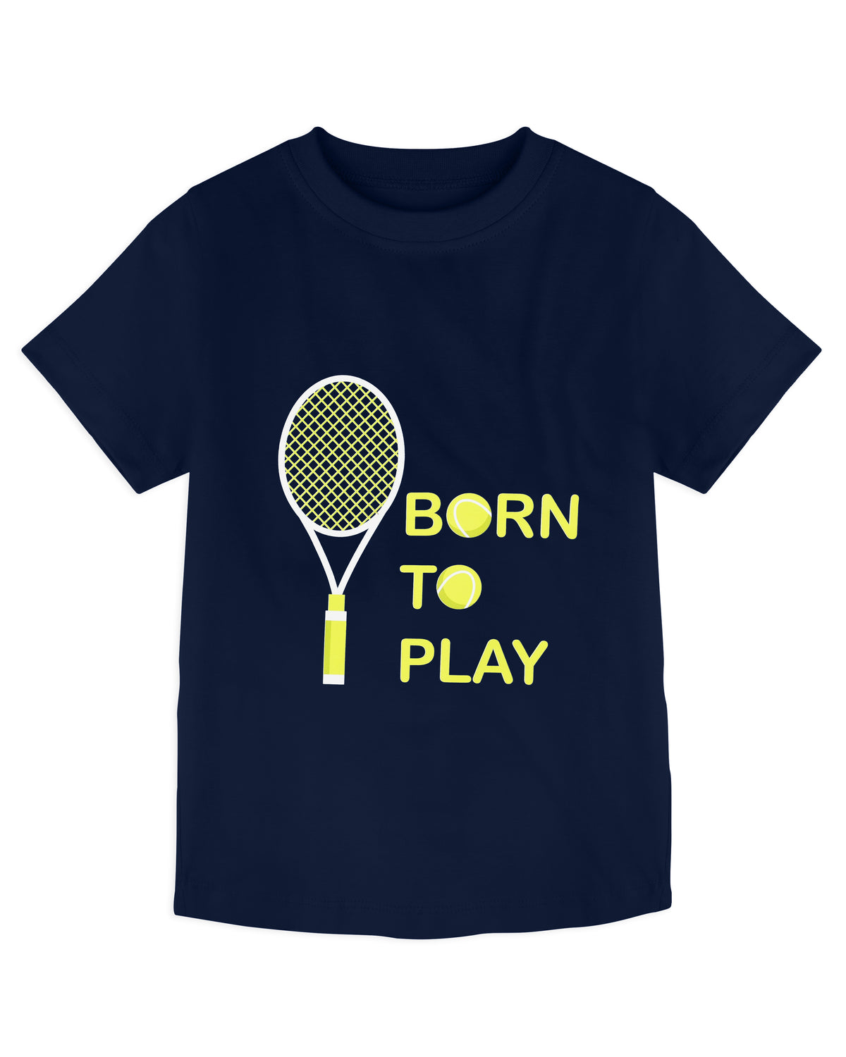 Navy Blue Born To Play Print Half Sleeve Boys T-Shirt