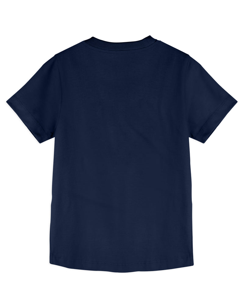 Navy Blue Men Formal Dress Print Half Sleeve Boys T-Shirt