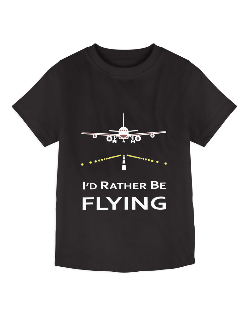 Black Plane Flying Print Half Sleeve T-Shirt