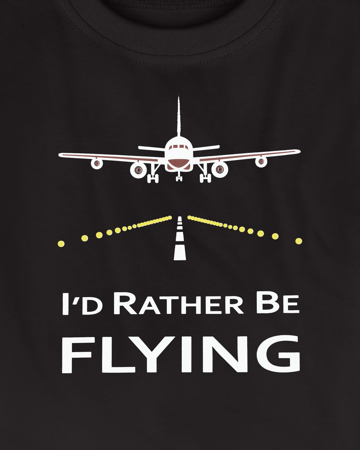 Black Plane Flying Print Half Sleeve T-Shirt