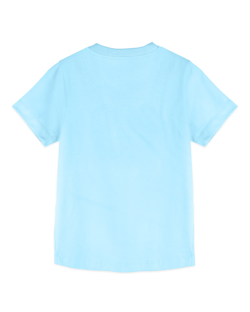 Sky Blue Giraffe Print Half Sleeve Boys T-Shirt