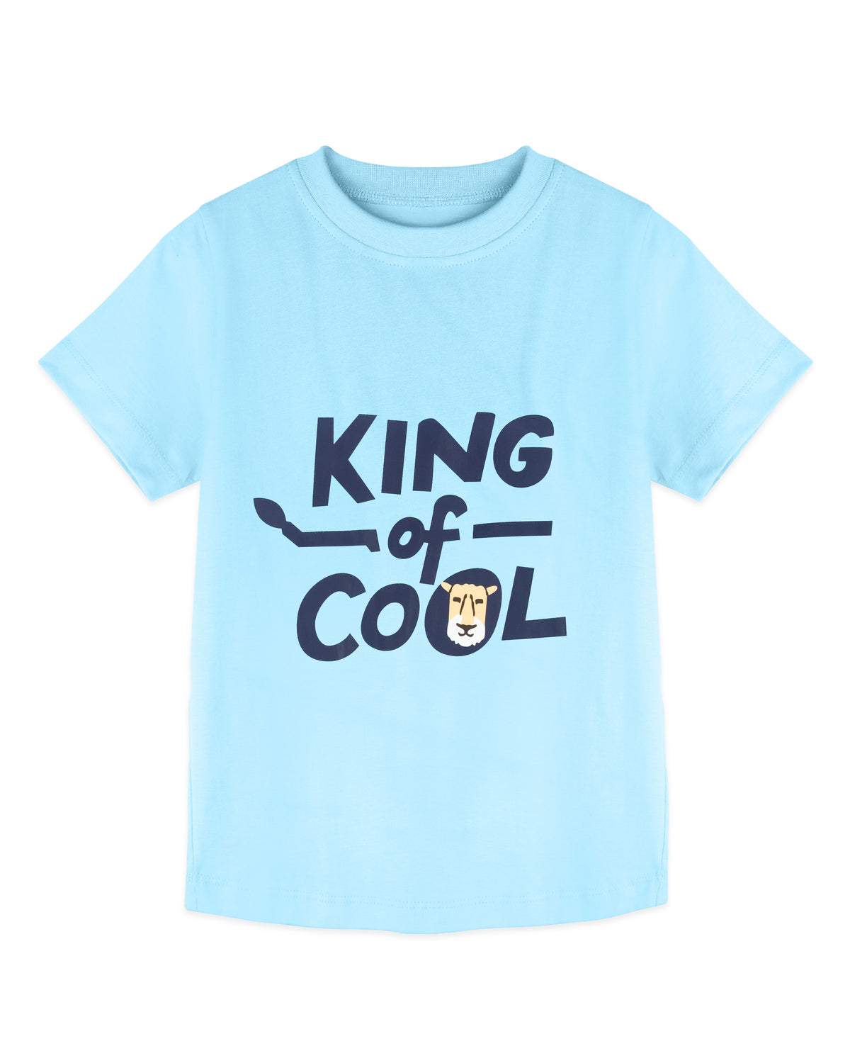 Sky Blue king of Cool Print Half Sleeve Boys T-Shirt