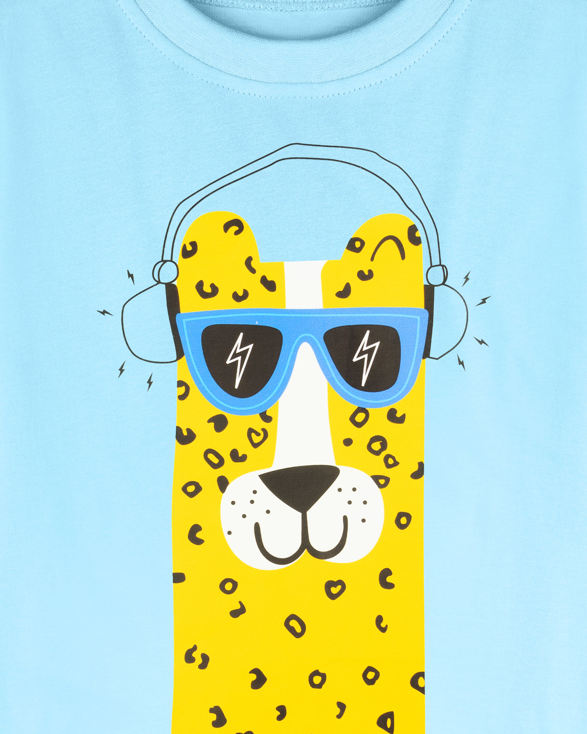 Sky Blue Llama Print Half Sleeve Boys T-Shirt