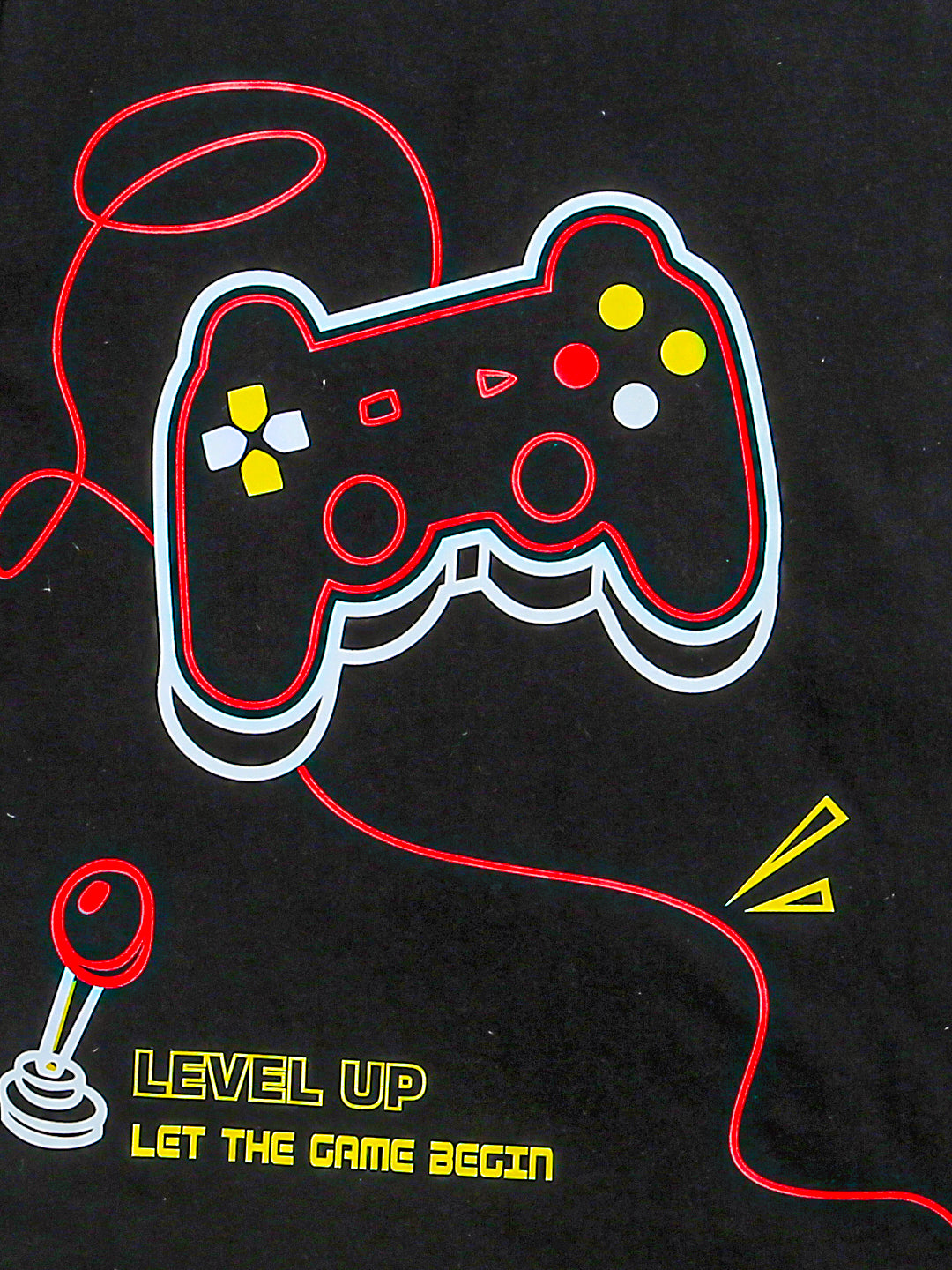 Black Video Game Print T-shirt