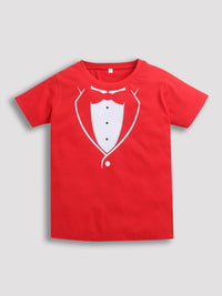 Red Graphic Print Boys T-shirts