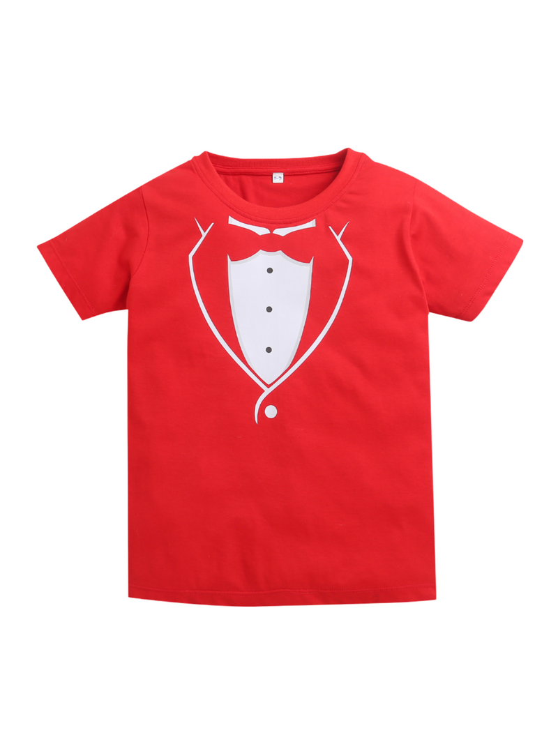 Red Graphic Print Boys T-shirts